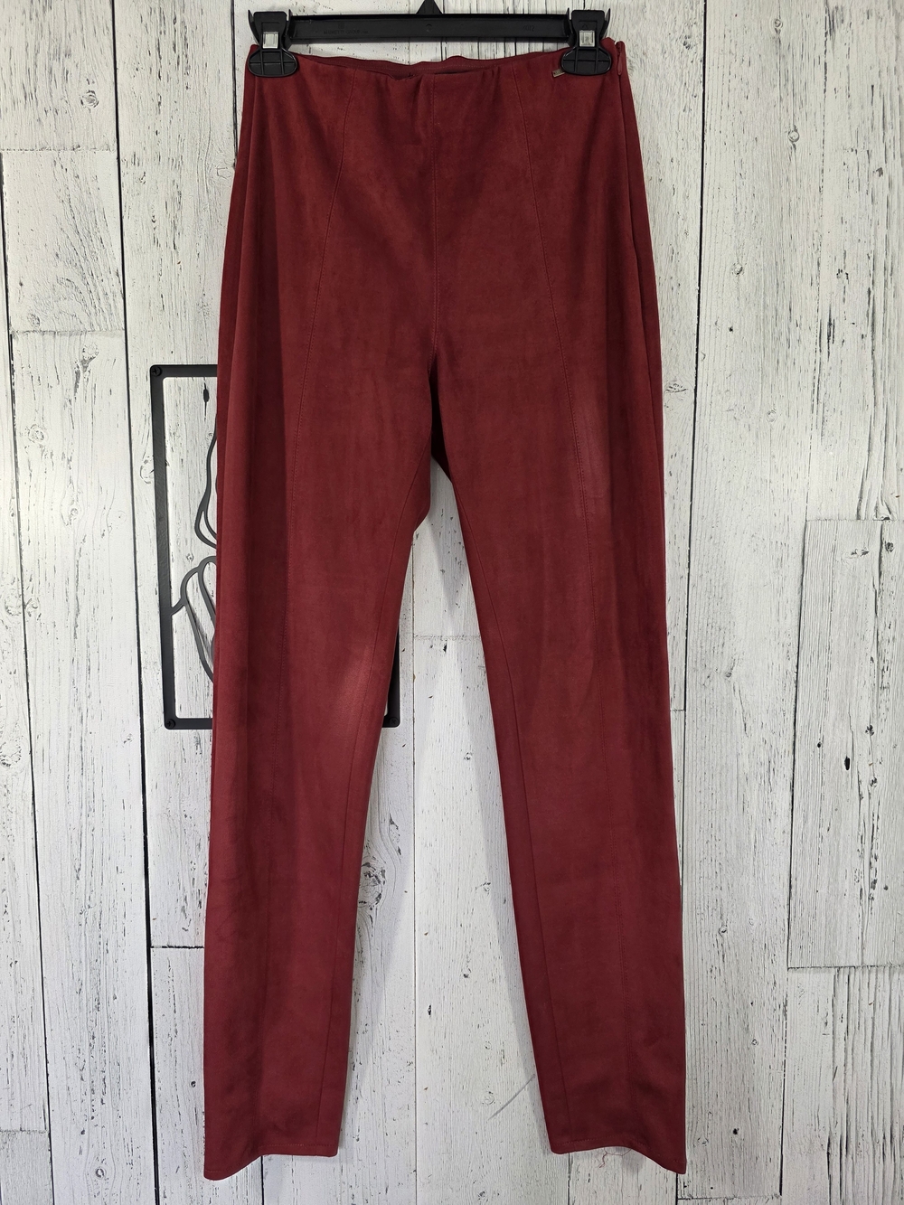 GUESS Faux Suede Skinny Pants Burgundy Size S Business Office Workwear Comfy